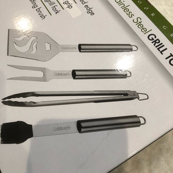 NEW Cuisinart 4-Piece Stainless Steel Grill Tool Set Gourmet Outdoor Grilling - Picture 5 of 11